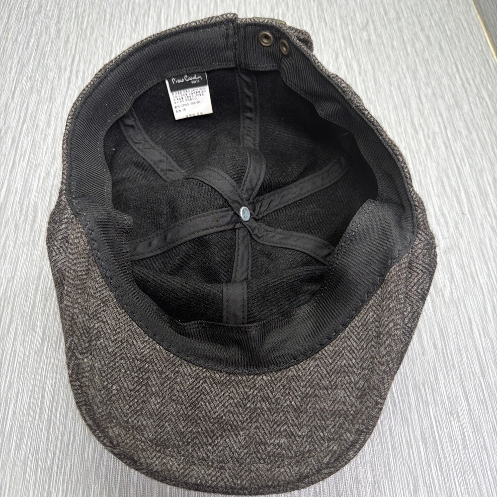 Pierre Cardin Paris Newsboy Cap Gray Herringbone Ivy Hat Men's 58 - Picture 6 of 10